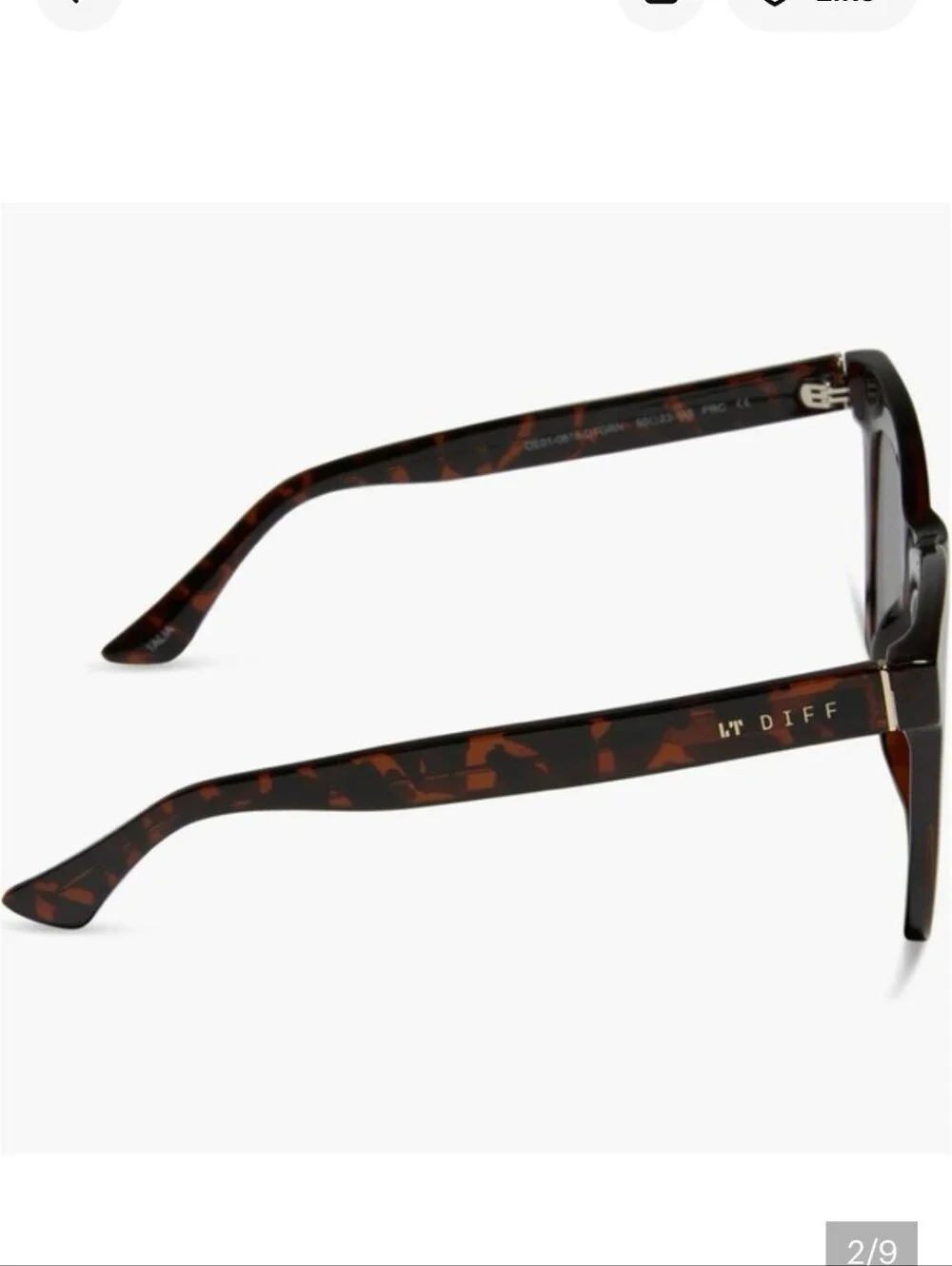 Diff Talia Tortoiseshell Cat-Eye Square Sunglasses with Dark Lenses New